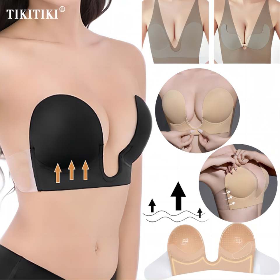 Backless Bra Sticky - Reggiseno Invisibile Push-Up Senza Spalline, Reggiseno