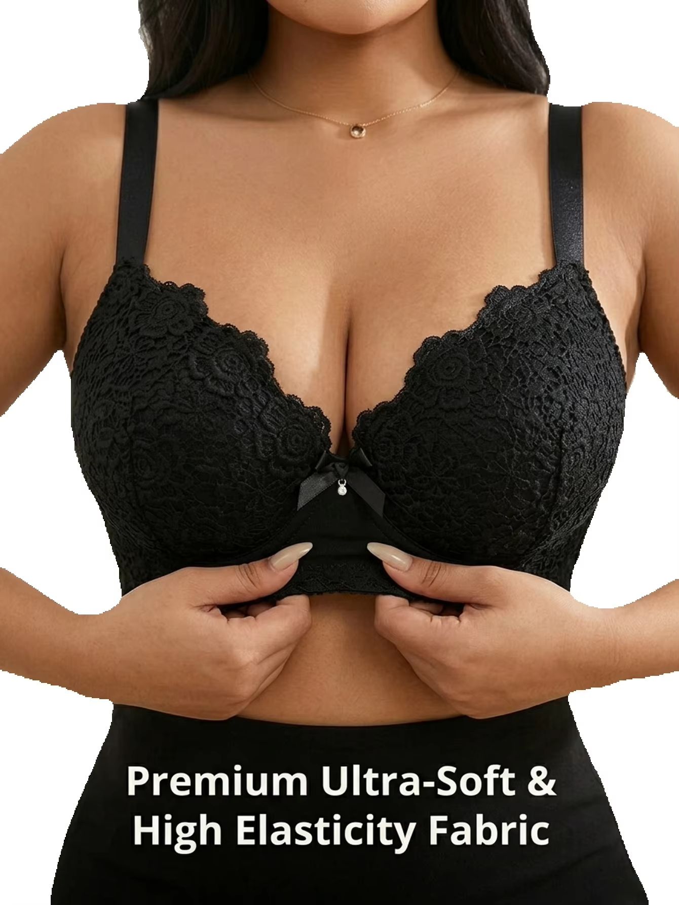 Underwire Bra Padded - Reggiseno push-up floreale da donna taglie
