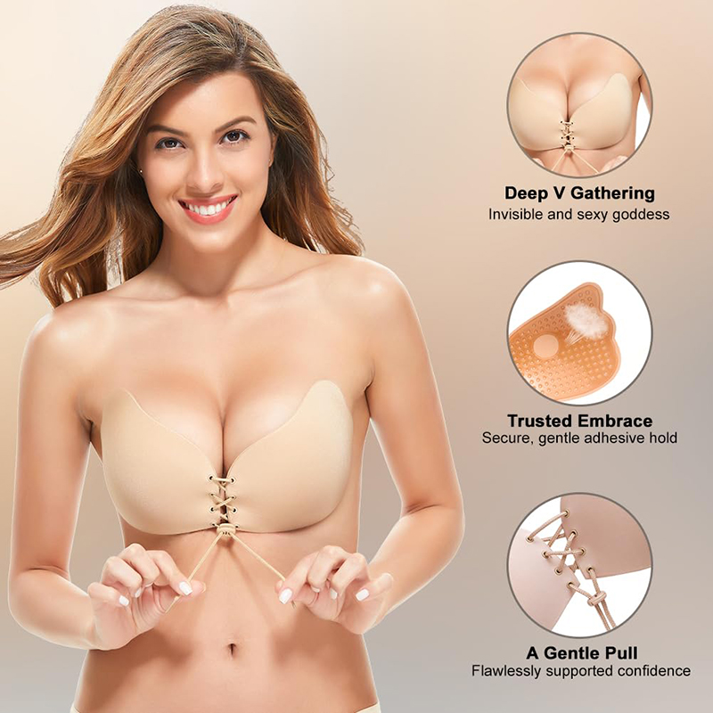 Plunge Bra Push Up - 1/2 paia donne estate backless reggiseno