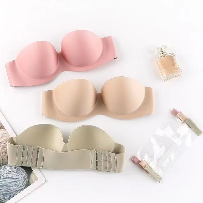Cotton Bra Everyday - Reggiseno sexy senza spalline da donna,