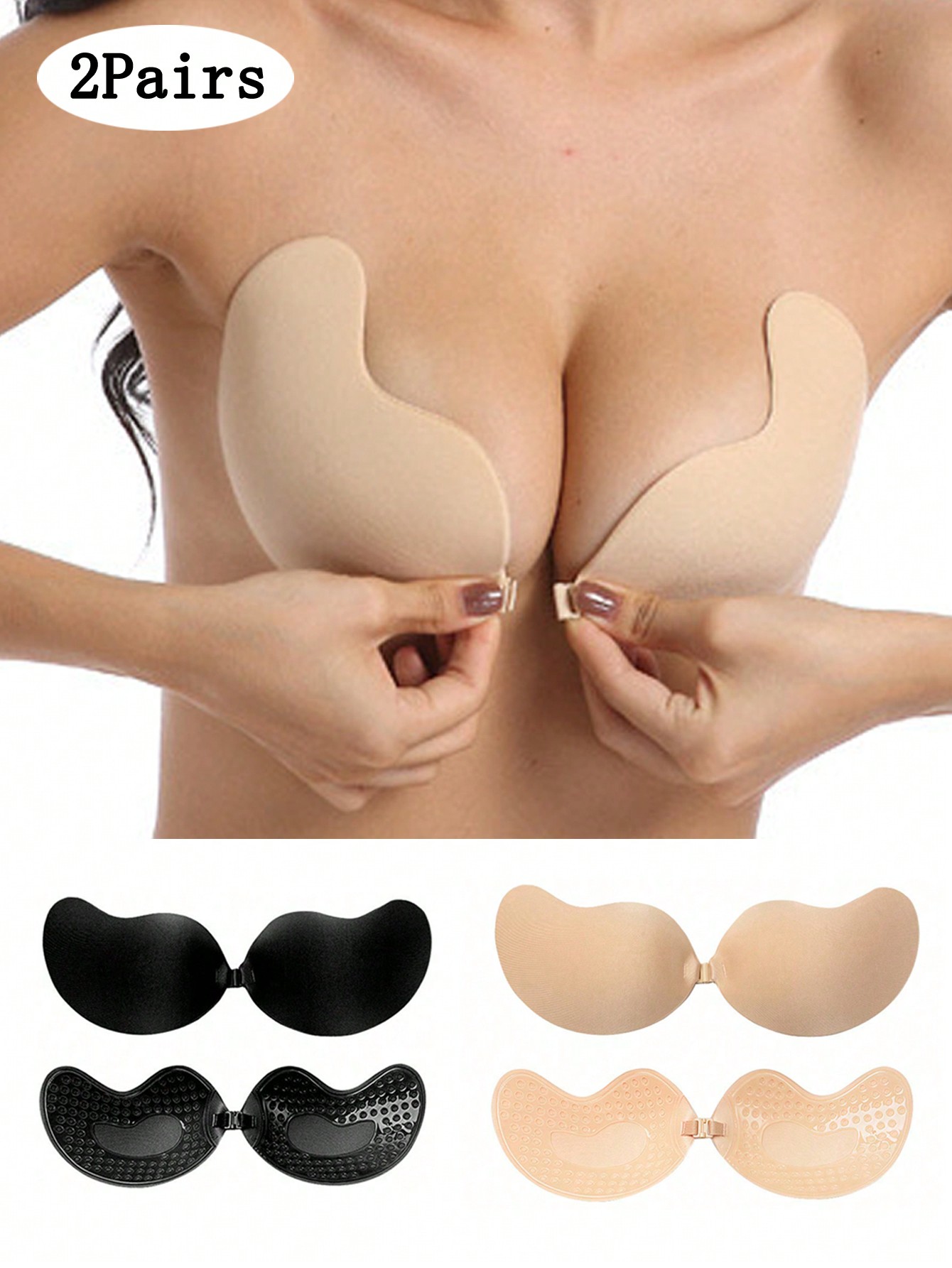 Strapless Bra Adhesive - Confezione da 2 reggiseni invisibili autoadesivi